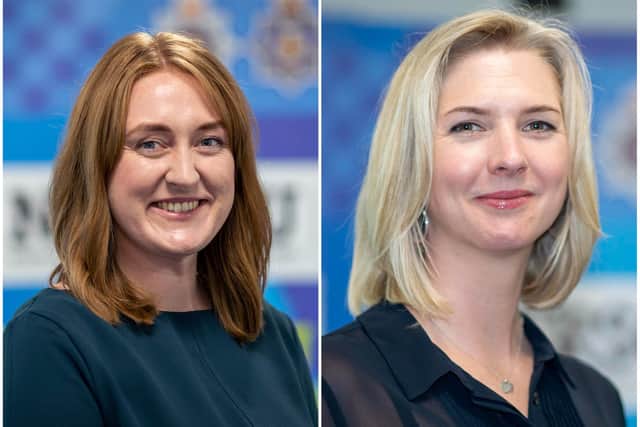 Charlotte Knill and Claire Vandenbroecke from the Northumbria Police Cyber Crime Unit.