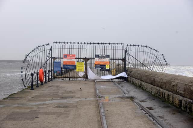 The gated section of South Pier has remained closed to both anglers and walkers during the pandemic.