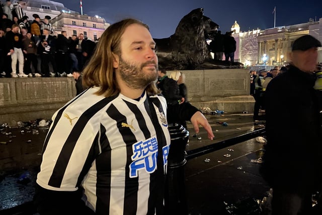 Newcastle United fans pictured in London ahead of the final, picture by Frank Reid.