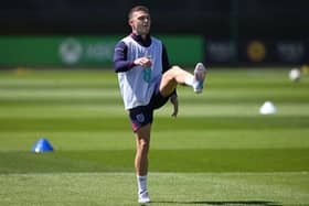 IMPRESSED: England player Kieran Trippier warms up during England training ahead at Middlesbrough FC's Rockliffe Park