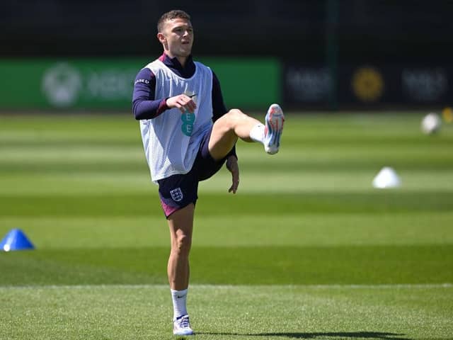 IMPRESSED: England player Kieran Trippier warms up during England training ahead at Middlesbrough FC's Rockliffe Park