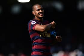Former Newcastle United striker Salomon Rondon celebrates a win over Fulham in May 2019.