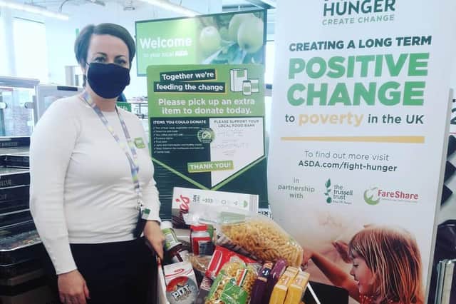 A donation point in Asda South Shields
