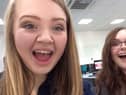 Chloe Rutherford and Sam Harris at Newcastle College.