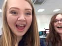Chloe Rutherford and Sam Harris at Newcastle College.