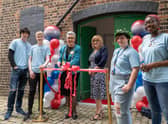 The Mayor and Mayoress with some of the young people who will benefit from the hub.