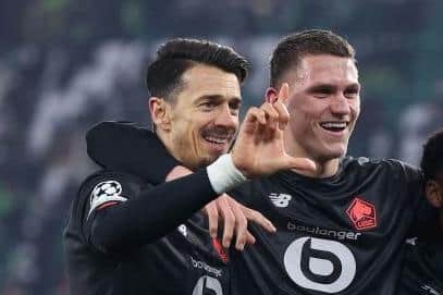 Lille's Portuguese defender Jose Fonte, Lille's Dutch defender Sven Botman (Photo by RONNY HARTMANN/AFP via Getty Images)