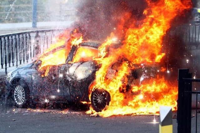 Car fire warning