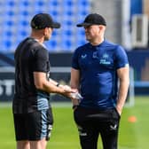 Newcastle United head coach Eddie Howe and coach Graeme Jones.