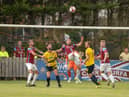 South Shields FC in action as Jon Shaw challenges for the ball. Picture by Craig McNair.