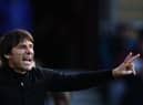 Tottenham Hotspur head coach Antonio Conte gesticulates during the Southampton match.
