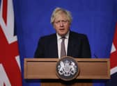 Prime Minister Boris Johnson during a media briefing in Downing Street, London, on coronavirus.