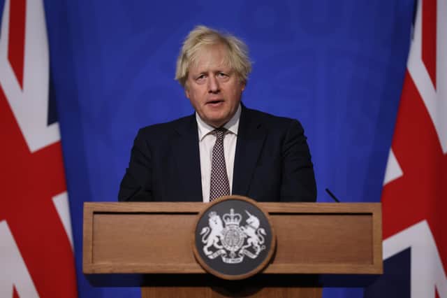 Prime Minister Boris Johnson during a media briefing in Downing Street, London, on coronavirus.