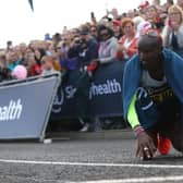 Mo Farah after the 2018 Great North Run. The 2023 edition of the race will be his last. (Photo by Ian MacNicol/Getty Images for Nike)