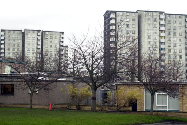 View of the Gracemount high rises which were demolished in 2009.