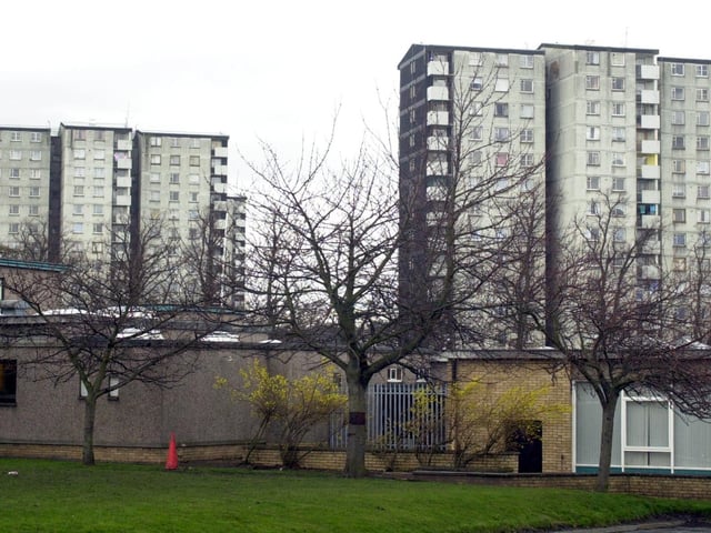 View of the Gracemount high rises which were demolished in 2009.