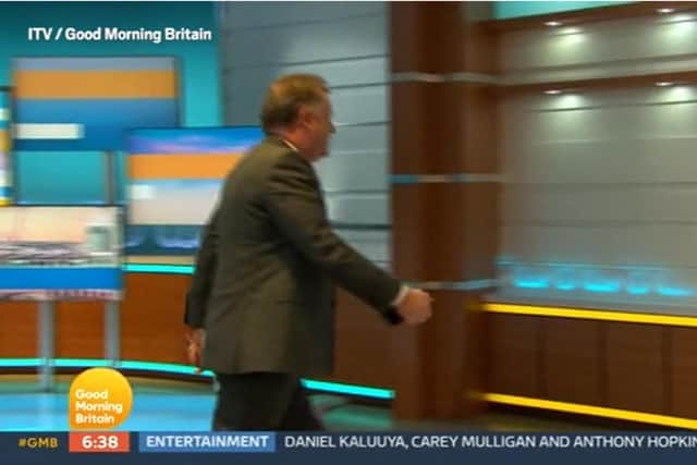 Piers Morgan storms off ITV's Good Morning Britain. Picture by ITV