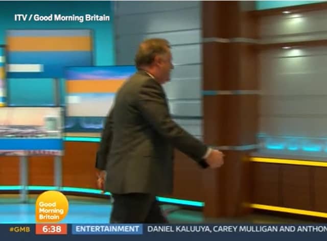 Piers Morgan storms off ITV's Good Morning Britain. Picture by ITV
