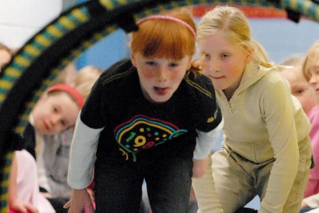 Children tackled an obstacle course for charity at Westoe Crown Primary School in 2008.