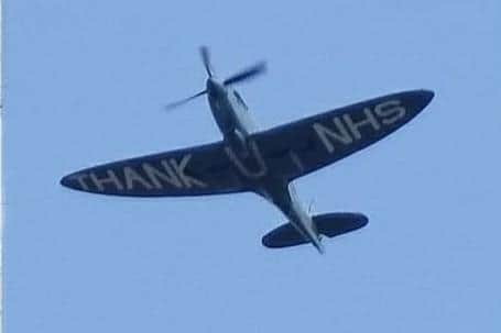 The Spitfire which flew over South Tyneside District Hospital photographed by Mark Moore.