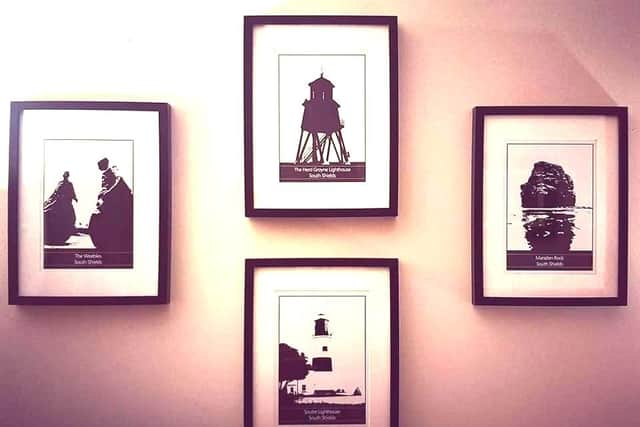 Some of the striking South Shields prints by Rachael House who has launched business SandDancer Girl.