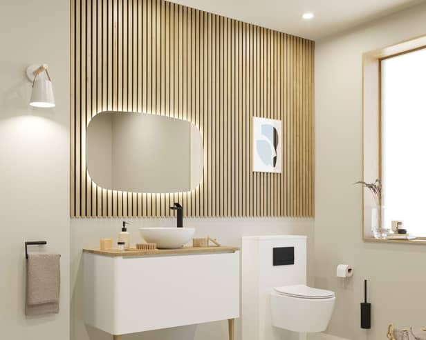 Crosswater Artist Matt White 1000mm Unit & Solid Oak Worktop