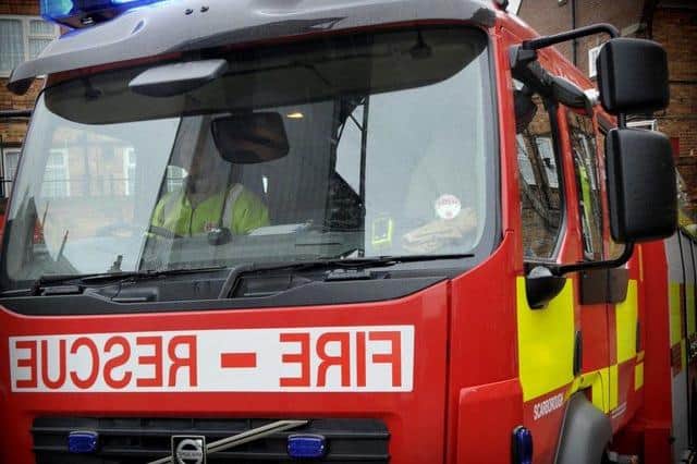 Firefighters are tackling a blaze in Newcastle Quayside
