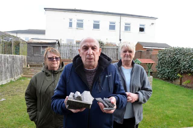 Hampshire Way residents from left Jeanette Dearden, Norman Riella and Christine Scott.