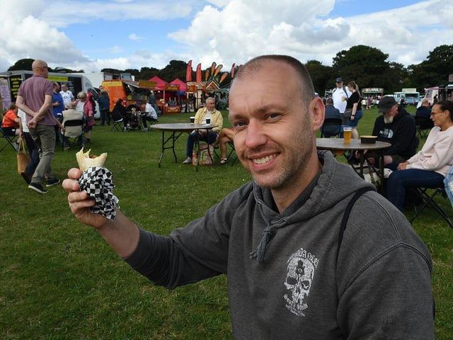John Hails enjoys some tasty food.