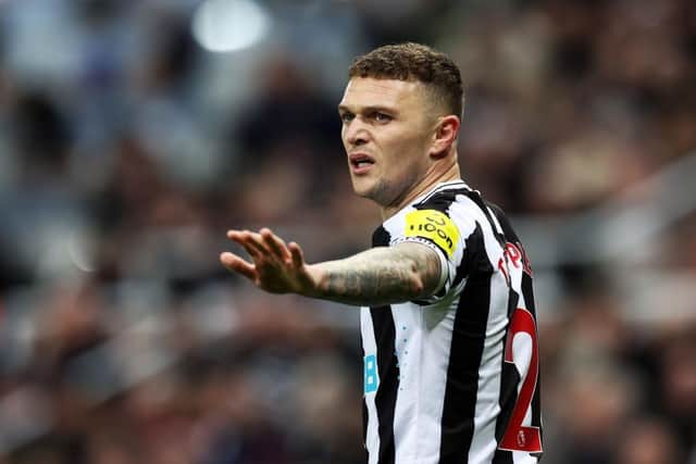 Kieran Trippier of Newcastle United is seen during the Premier League match between Newcastle United and West Ham United at St. James Park on February 04, 2023 in Newcastle upon Tyne, England. (Photo by Ian MacNicol/Getty Images)