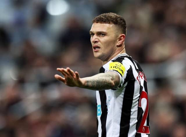 Kieran Trippier of Newcastle United is seen during the Premier League match between Newcastle United and West Ham United at St. James Park on February 04, 2023 in Newcastle upon Tyne, England. (Photo by Ian MacNicol/Getty Images)
