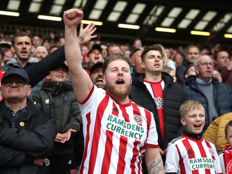 Sheffield United fans show their support in the stands