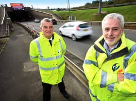 L-R Cllr Martin Gannon and CE at TT2, Philip Smith at Tyne Tunnels