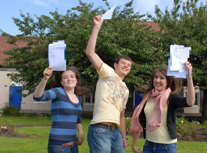 Joyous scenes for these Whitburn Comprehensive School students in 2008.