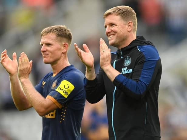 Newcastle United winger Matt Ritchie and head coach Eddie Howe.
