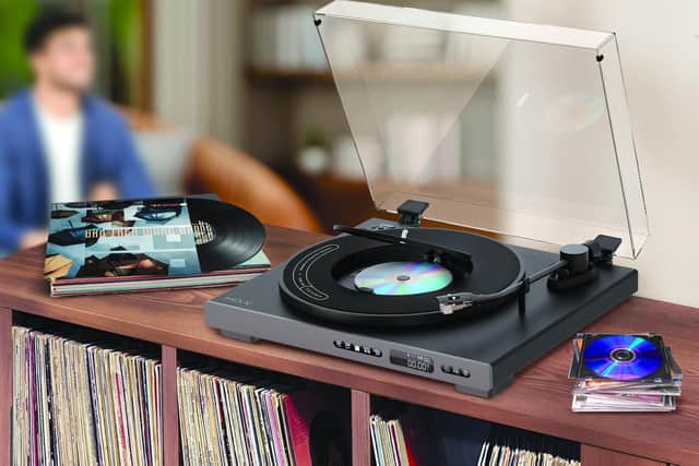 MIXX Analog Plus, all-in-one music system with concentric integrated CD Player.