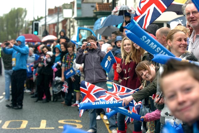 Standing room only at Penshaw for the Olympic torch parade.