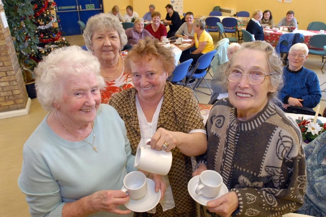 A reflection from 2007. Tea was being served at Low Simonside Community Centre with Coun Maisie Stewart serving to Kit Maughan, Freda Bayles and Agnes Diamond.