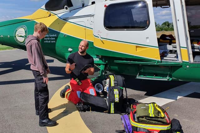 Joseph spent the day with the Great North Air Ambulance Service.