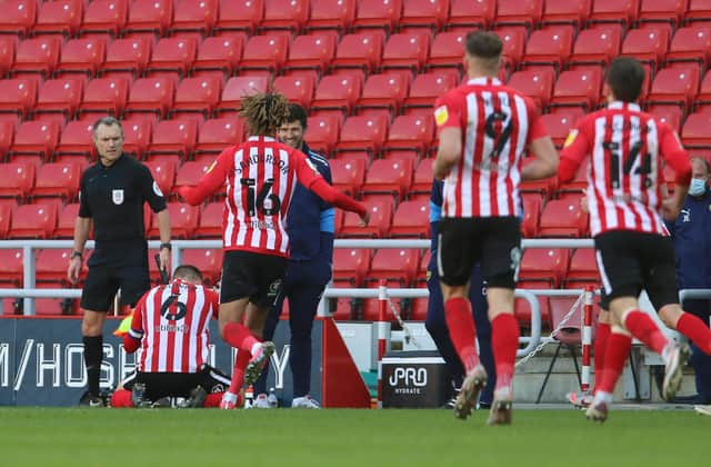 Max Power celebrates his goal.