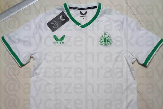 A leaked photograph of a new Newcastle United change strip. (Pic: @aycazehraakcay)