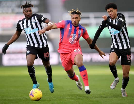 Jamal Lewis believes Newcastle United teammate Allan Saint-Maximin is the best dribbler in the Premier League. (Photo by ALEX PANTLING/POOL/AFP via Getty Images)