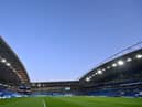 Amex Stadium, which will host Brighton and Hove Albion versus Newcastle United. (Photo by GLYN KIRK/POOL/AFP via Getty Images)
