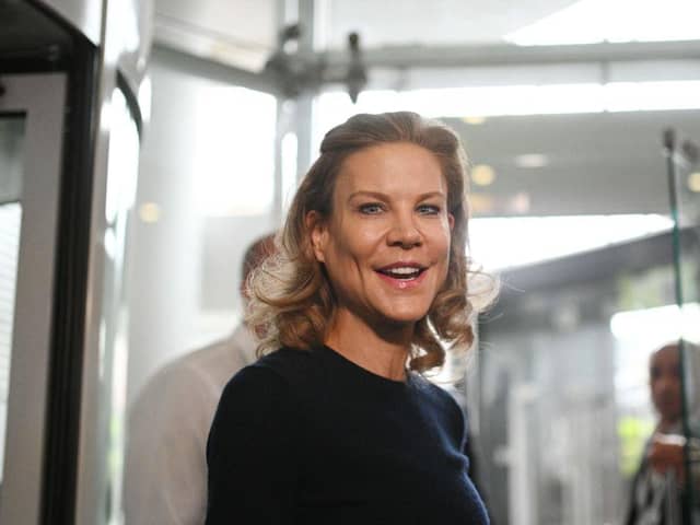 Newcastle United part owner and director Amanda Staveley. (Photo by Oli SCARFF / AFP) (Photo by OLI SCARFF/AFP via Getty Images)