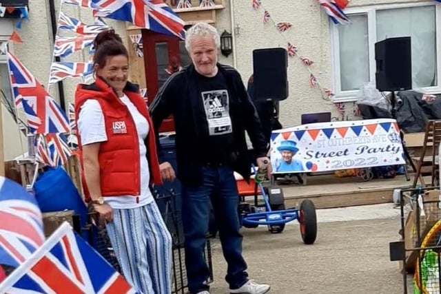 Teresa and Jimmy Heslop, pictured, organised the event with Jimmy decorating the whole street.