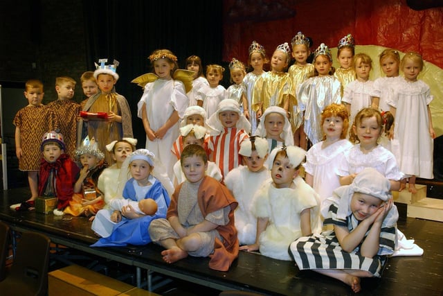 Such a colourful line-up for the 2005 Nativity which was called The Sleepy Shepherd.