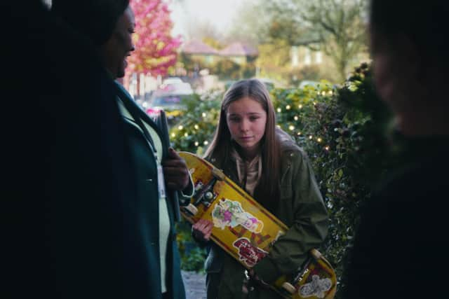 Undated handout image issued by John Lewis and Partners of their 2022 Christmas advert "The Beginner", which launches at 8.00am on Thursday. The campaign is set to a soundtrack of All The Small Things, a cover of the Blink 182 song by Mike Gier, and raises awareness of children in care.  Issue date: Thursday November 10, 2022. PA Photo. The campaign follows the launch of the 'Building Happier Futures' programme from the John Lewis Partnership, which is a long-term commitment to help young people with experience of the care system in a number of ways, including to find meaningful careers. See PA story CONSUMER JohnLewis. Photo credit should read: John Lewis and Partners/PA Wire 

NOTE TO EDITORS: This handout photo may only be used in for editorial reporting purposes for the contemporaneous illustration of events, things or the people in the image or facts mentioned in the caption. Reuse of the picture may require further permission from the copyright holder. 
