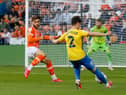 Niall Huggins during his Sunderland debut against Blackpool.