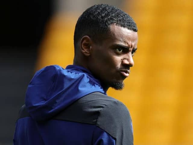 Alexander Isak of Newcastle United looks on prior to the Premier League match between Wolverhampton Wanderers and Newcastle United at Molineux on August 28, 2022 in Wolverhampton, England. (Photo by David Rogers/Getty Images)