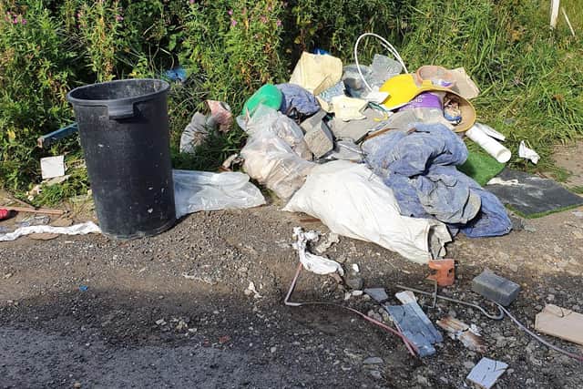 A file image of dumped waste in South Tyneside.